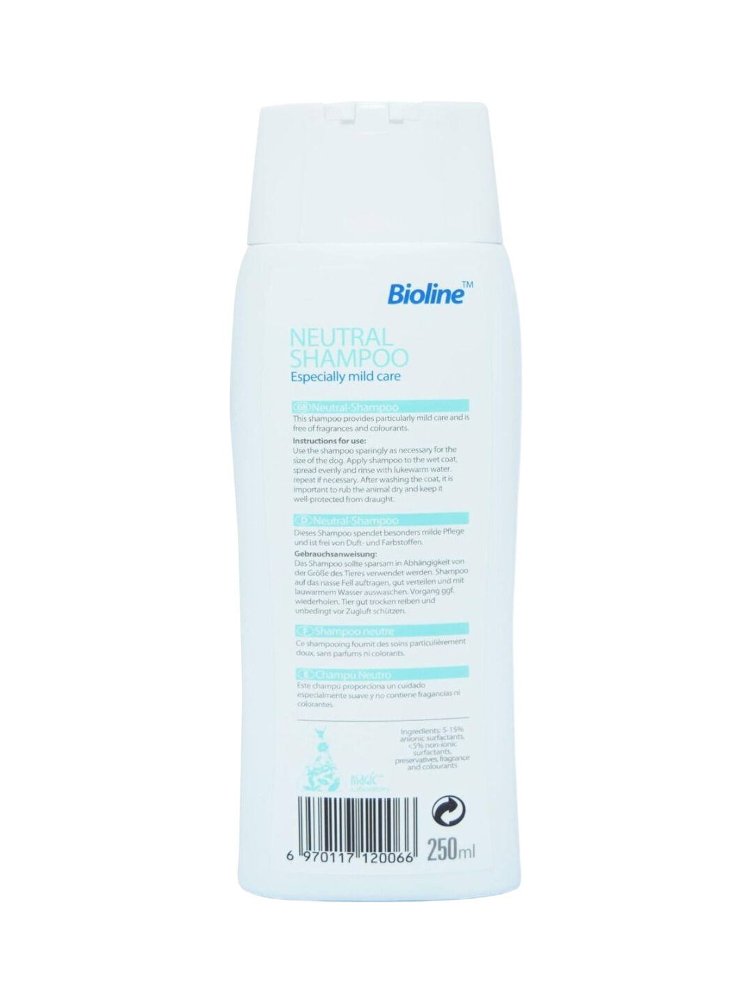 Шампунь для бережной заботы нежной кожи кошек и собак 250 мл — фото 1