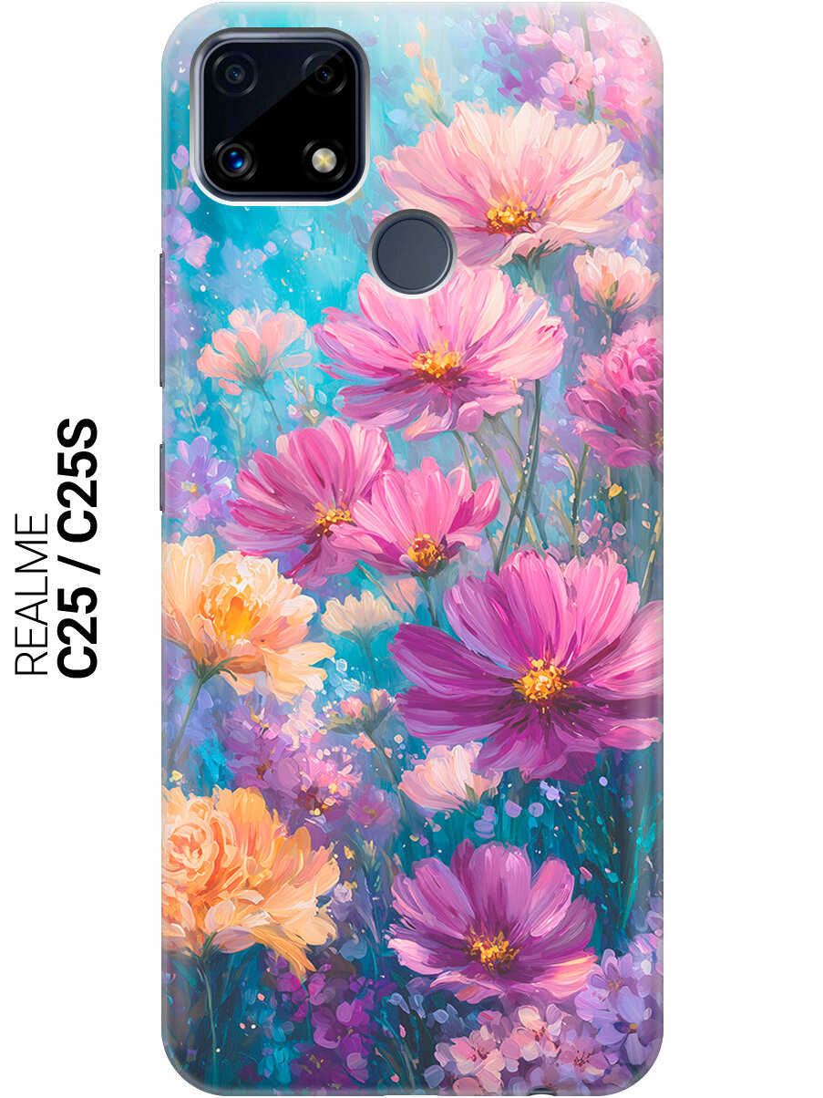 Силиконовый чехол на Realme C25 / C25S с принтом "Палитра полевых цветов"