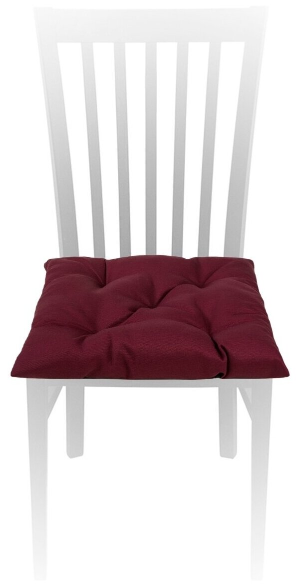 Подушка на стул подушка для стула подушки для путешествий подушка декоративная подушка для стула на завязках 38х38х5 см. Цвет бордовый