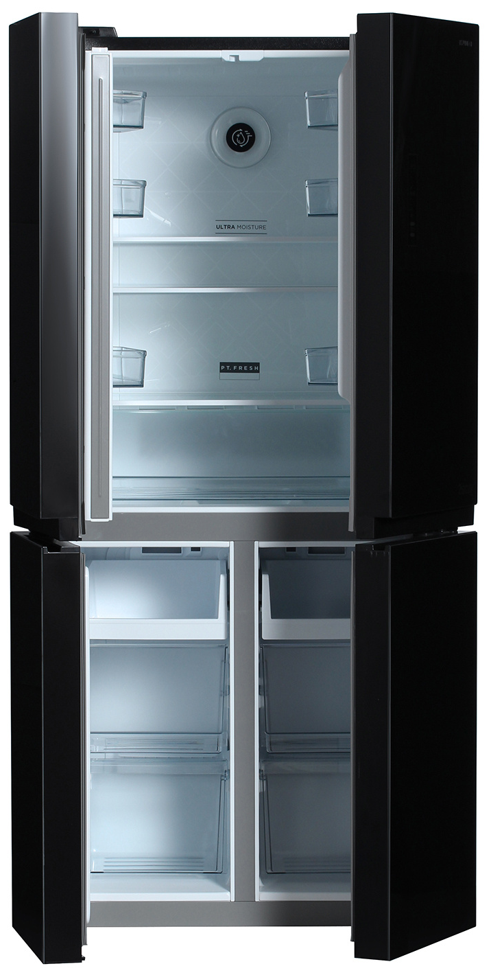 Холодильник Hyundai CM5005F, черное стекло - фотография № 4