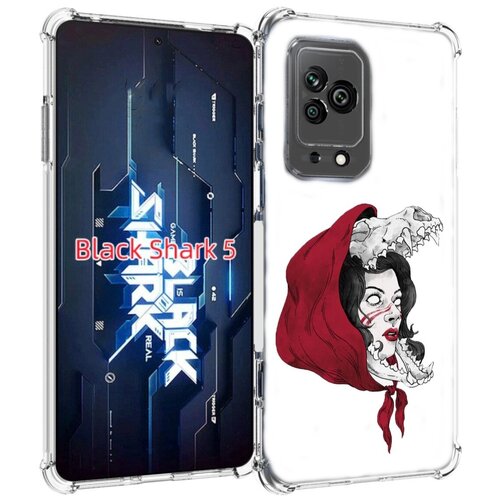 Чехол MyPads Красная шапочка и волк женский для Xiaomi Black Shark 5 задняя-панель-накладка-бампер
