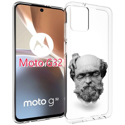 Чехол MyPads страшный бородатый мужчина абстракция для Motorola Moto G32 задняя-панель-накладка-бампер чехол mypads тор абстракция для motorola moto g32 задняя панель накладка бампер