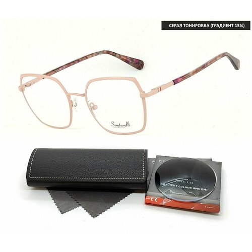 Тонированные очки с футляром на магните SANTARELLI мод. 3704 Цвет 4 с линзами NIKITA 1.56 GRADIENT GRAY, HMA/EMI -1.25 РЦ 62-64