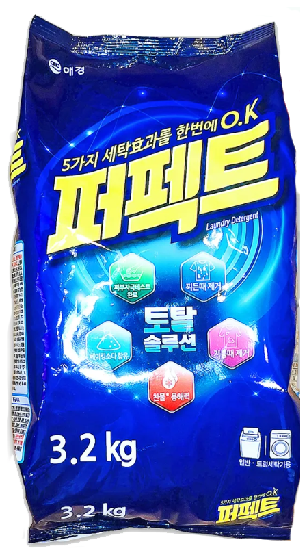 Aekyung Perfect 6 Solution Концентрированный стиральный порошок универсальный 3,2 кг в мягкой упаковке