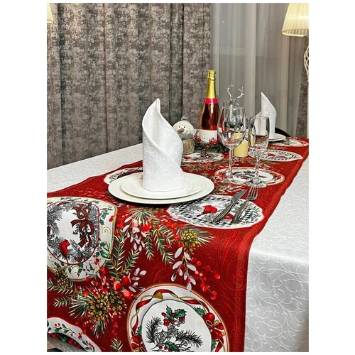 Doll Tall / Скатерть на стол 50x145/скатерть дорожка/скатерть новогодняя