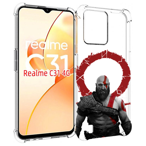 Чехол MyPads God-of-War для OPPO Realme C31 задняя-панель-накладка-бампер