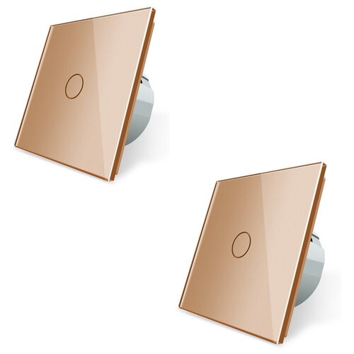 Сенсорный выключатель золотой с синей подсветкой 2 штуки Bingoelec, S1-101