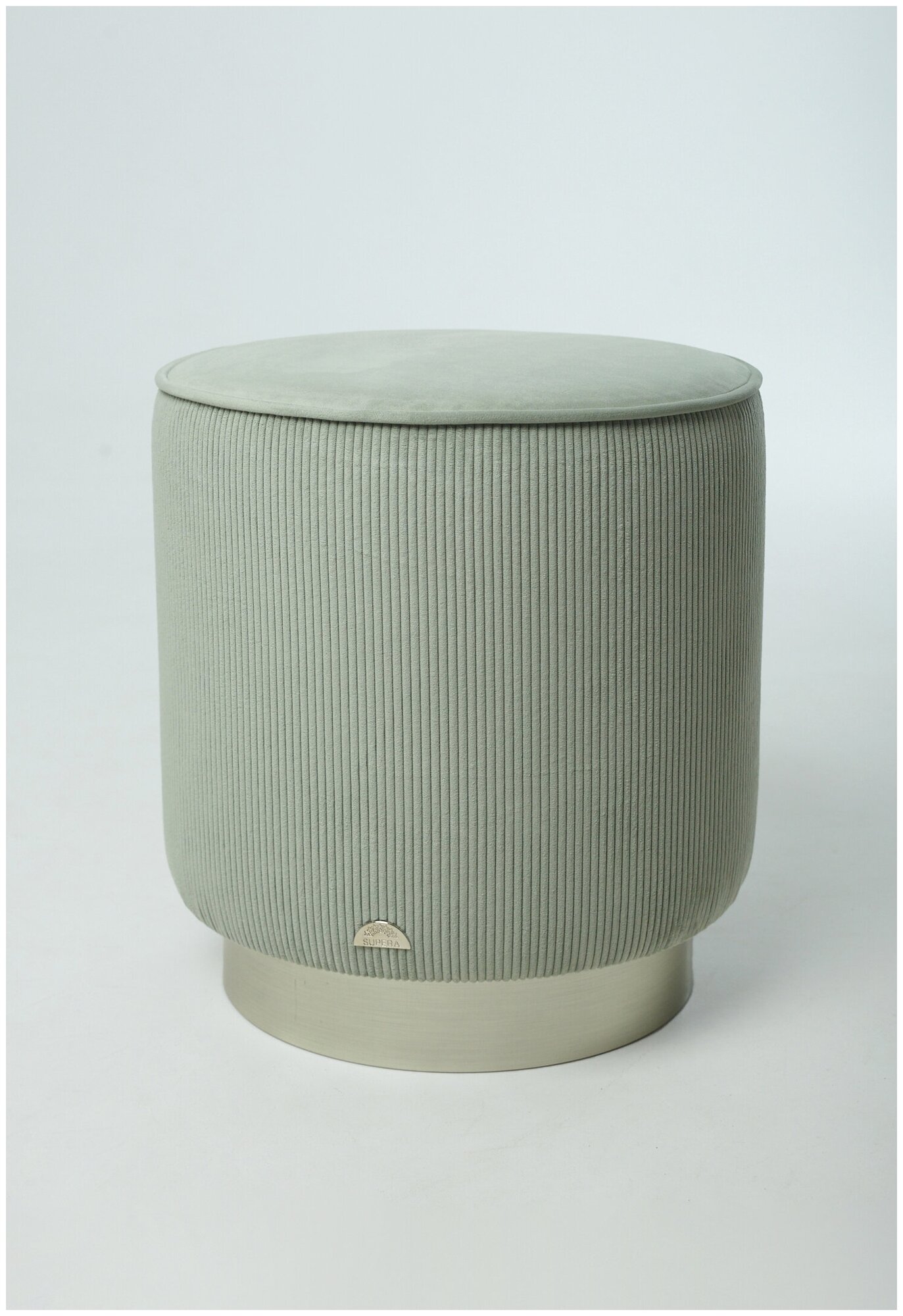 Пуф средний Hugo Silver. SUPERA Luxemebel. Цвет фисташковый. Велюр