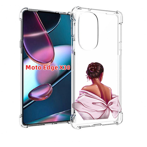 Чехол MyPads девушка-со-спины женский для Motorola Moto Edge X30 задняя-панель-накладка-бампер