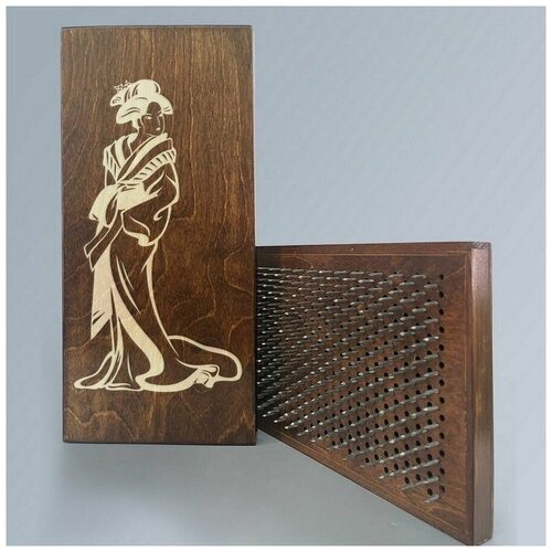 фото Доска садху с динамическими гвоздями, шаг 10мм, цвет венге модель гейша - 321 сила души и тела