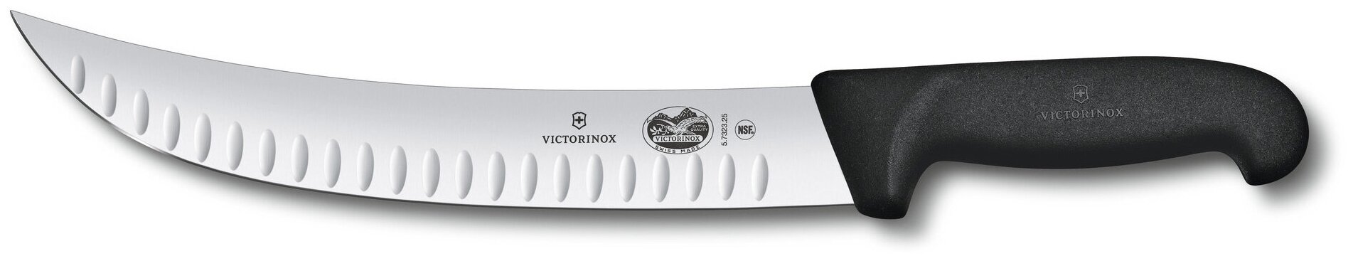 Кухонные ножи и ножницы VICTORINOX Нож кухонный Victorinox Fibrox (5.7323.25) стальной разделочный лезв.250мм прямая заточка черный