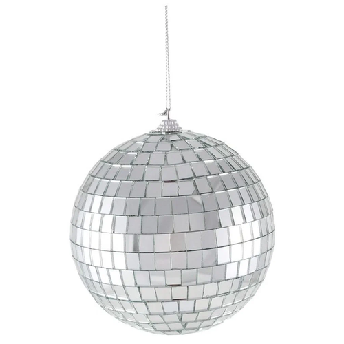 Елочный шар Волшебная страна Зеркальный, 008022, серебро, 10 см, 1 шт.