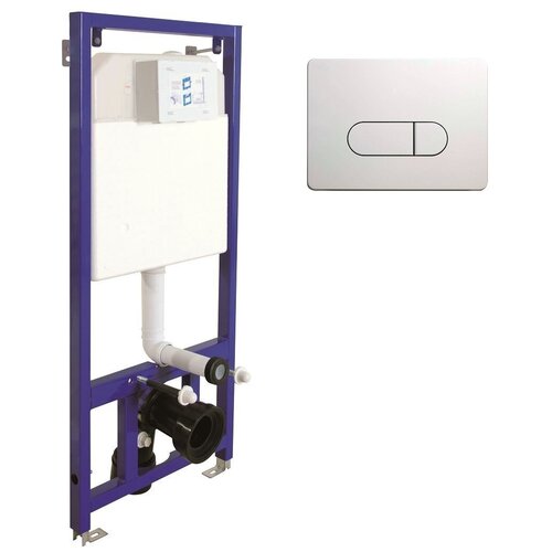 Инсталляция скрытого монтажа для унитаза + кнопка белая (228) BASARDO