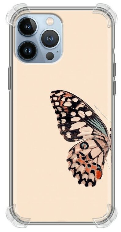 Дизайнерский силиконовый с усиленными углами чехол для Айфон 13 Про Макс / Iphone 13 Pro Max Бабочка