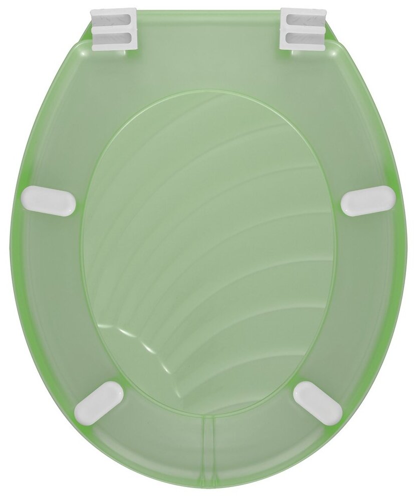 Сиденье для унитаза "Ракушка" с крышкой (зеленый). Внешний размер 44,7х36,7х3 см.