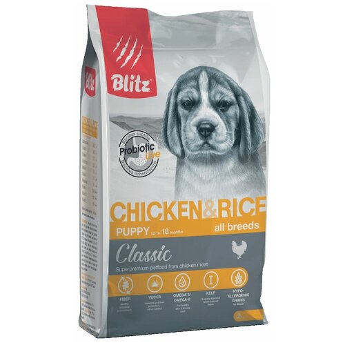 Сухой корм для щенков Blitz (Блиц) PUPPY Classic Chicken & Rice Puppy All Breeds курица/рис, 2кг