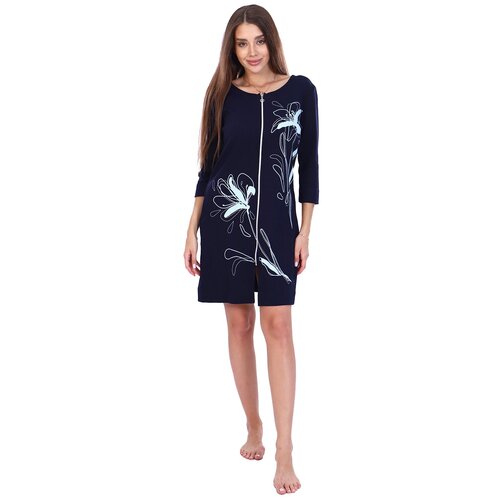 фото Халат домашний женский темно-синего цвета, размер 44 натали