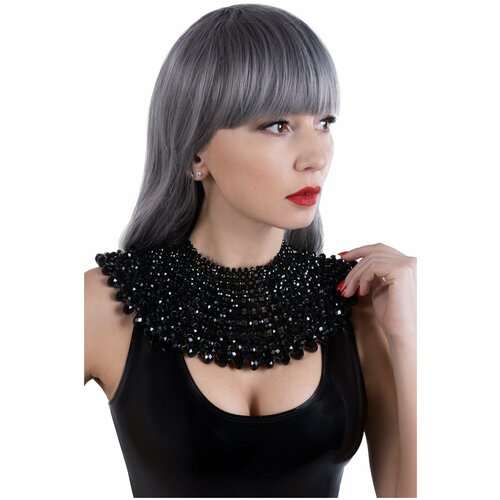 Колье Театр Имперских Зрелищ, акрил, стекло, длина 37 см, черный