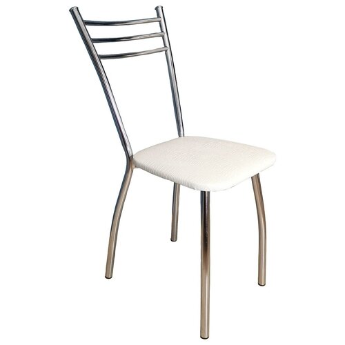 Стул Трио лайт, каркас Хром, К/з Белый крокодил