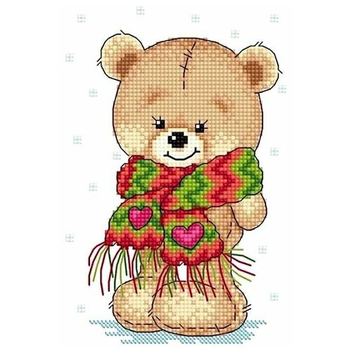 Набор для вышивания Сделано с любовью Мой тёплый шарфик 13x18 см, Медведи Детские Животные набор для вышивания сделано с любовью мишкины пирожки 13x18 см медведи сердце десерты животные