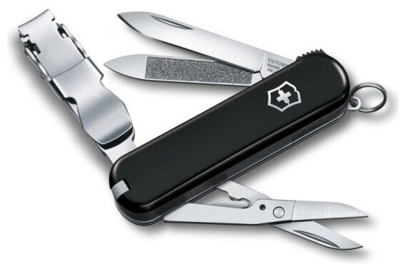 Нож-брелок Victorinox NailClip 580, 65 мм, 8 функций, чёрный