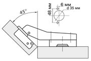 MF Петля угловая 45 Clip-on с доводчиком 10295v