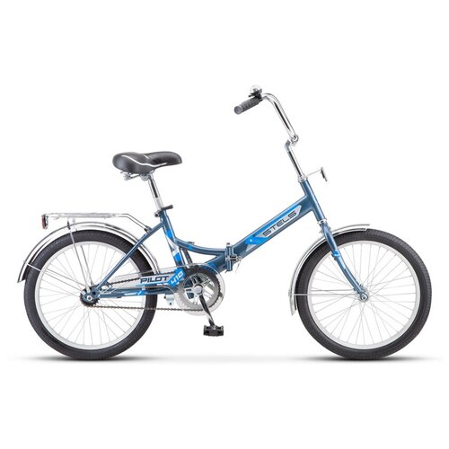 фото Велосипед складной с колесами 20" stels pilot 410 (lu086913) серый/голубой 1 скорость