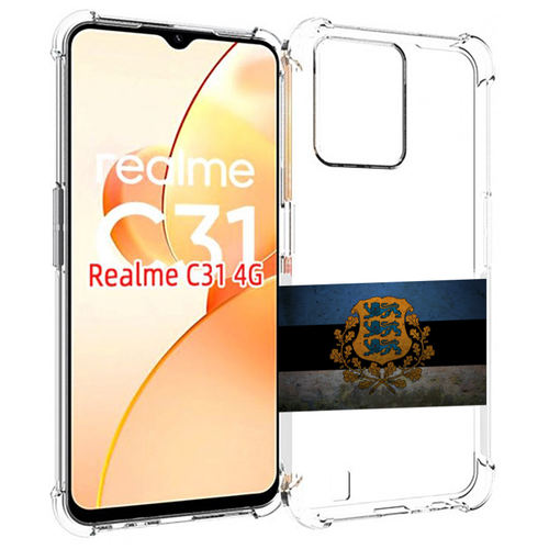 Чехол MyPads герб флаг эстонии-1 для OPPO Realme C31 задняя-панель-накладка-бампер