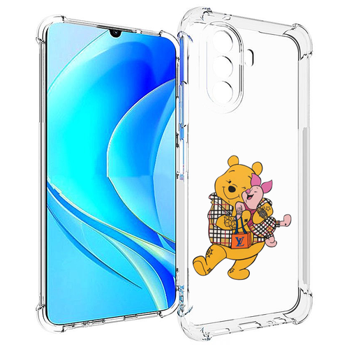 Чехол MyPads модный-медведь-из-винни-пуха для Huawei Nova Y70 / Nova Y70 Plus (MGA-LX9N) / Huawei Enjoy 50 задняя-панель-накладка-бампер чехол mypads грозовой медведь для huawei nova y70 nova y70 plus mga lx9n huawei enjoy 50 задняя панель накладка бампер