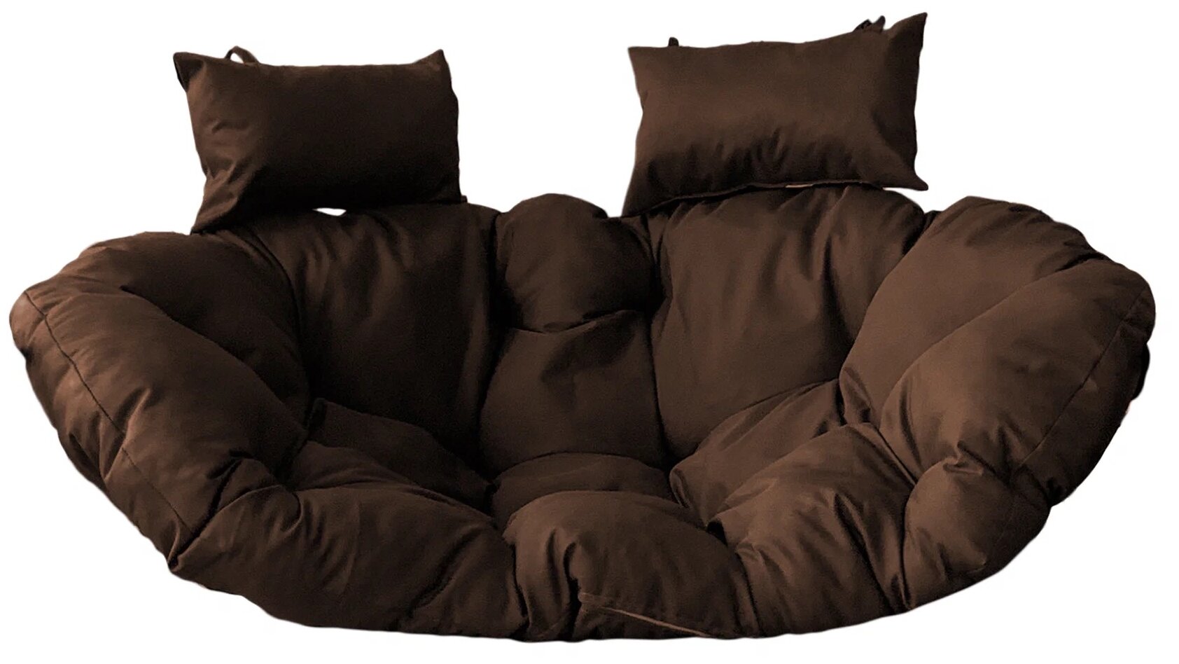 Подвесное кресло m-group для двоих чёрное, коричневая подушка - фотография № 2