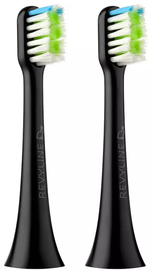 Сменные насадки для электрической зубной звуковой щетки Revyline RL 040 ,Black, черные.2шт - фотография № 1