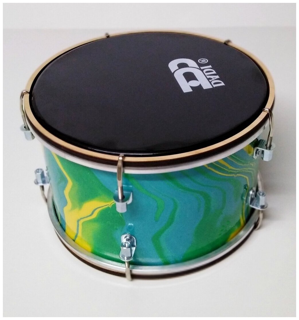 BD-6-2А1 Барабан детский 6" 15х15см, "Океан", палочки, ремень, Мастерская Бехтеревых