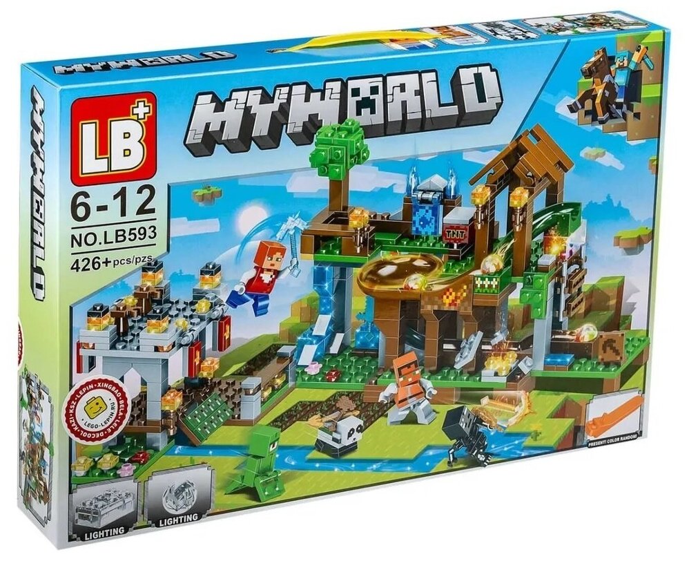 Конструктор LB+ My World LB593 Сражение в деревне, игровой набор с 5 фигурками