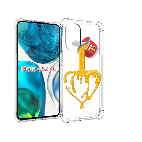 Чехол MyPads медовое сердце для Motorola Moto G82 / Moto G52 задняя-панель-накладка-бампер