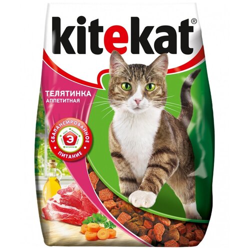 Сухой корм для кошек KITEKAT Телятинка Аппетитная, 350 г
