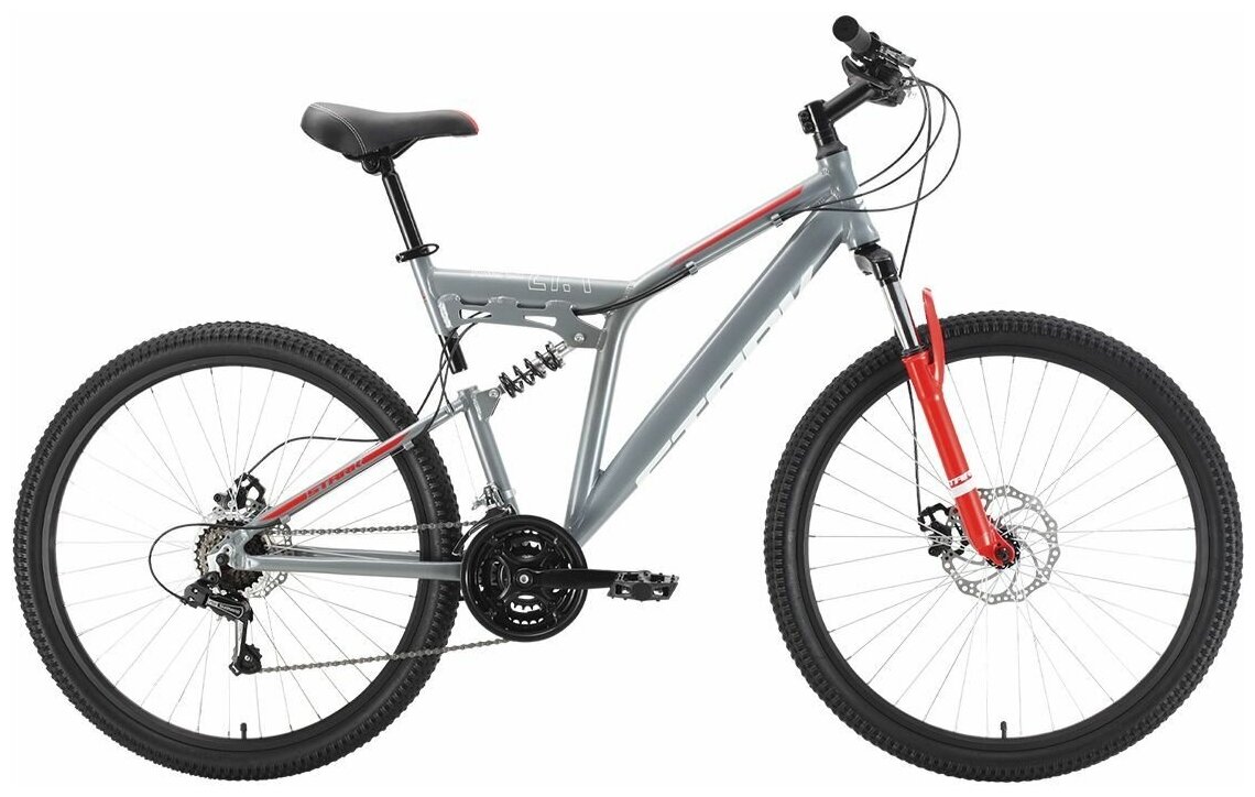 Горный велосипед STARK Jumper FS 27.1 D серый/красный 16"