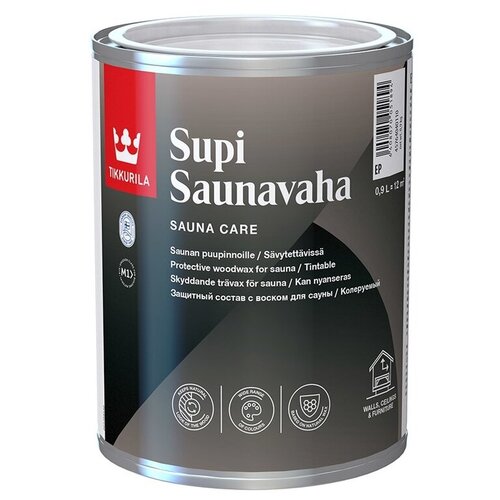 Воск Tikkurila Supi Saunavaha, бесцветный, 0.9 л tikkurila supi saunasuoja бесцветный полуматовая 1 кг 0 9 л