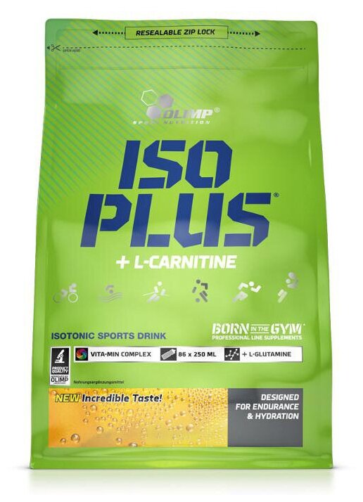 ISO PLUS POWDER + L-CARNITINE Olimp (1505 гр) - Голубой Тропический