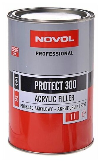 NOVOL 37031 Грунт акриловый 1л - P-300 MS белый (4+1)