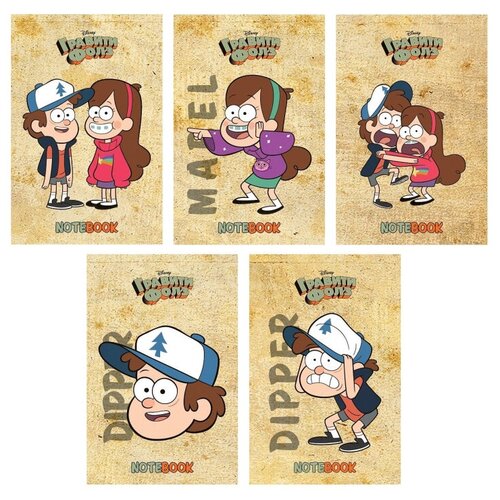 Блокнот А7, 48л, клетка, склейка Гравити Фолз 069679