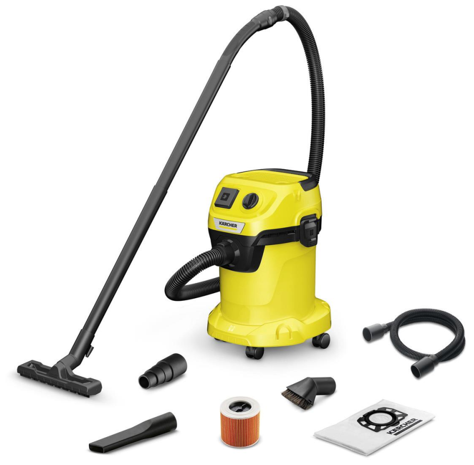 Строительный пылесос Karcher WD 3 P V-17/4/20 Workshop 1000Вт желтый 1.628-175.0