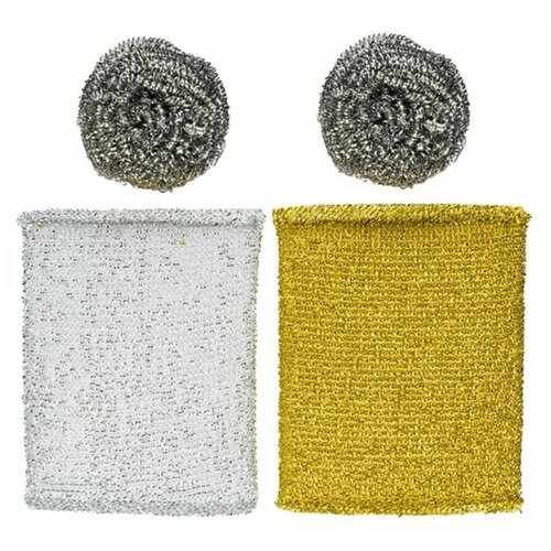 Набор для уборки, 4 чистящие губки.