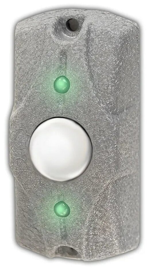 Кнопка выхода накладная с индикацией Циклоп (серая кожа) металлическая для уличного монтажа