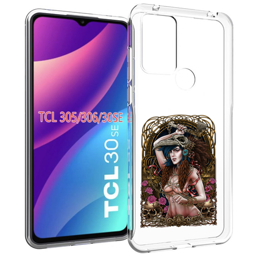 Чехол MyPads красивая девушка рисунок для TCL 30SE / TCL 305 / TCL 306 / TCL 30E задняя-панель-накладка-бампер чехол mypads нарисованная девушка комикс для tcl 30se tcl 305 tcl 306 tcl 30e задняя панель накладка бампер