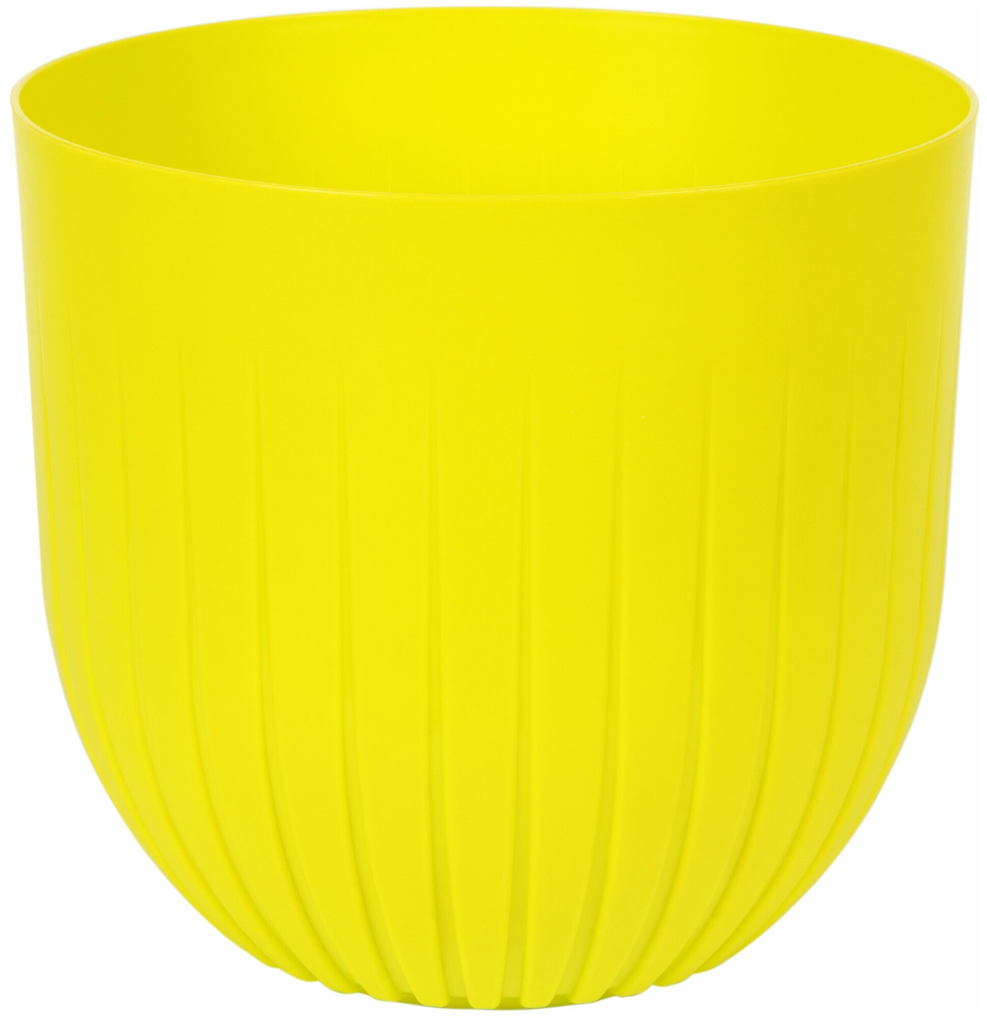 Кашпо горшок для цветов пластиковый Альфа 29л медовый с вкладкой д17см в16см г145см