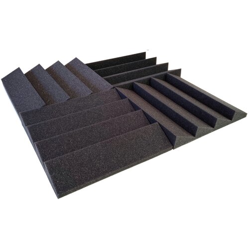 Акустический поролон Аура/ комплект из 4х штук/ цвет черный