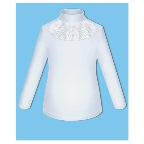 Школьный белый джемпер (блузка) для девочки 7884-ДШ17 38/152