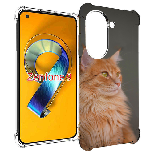 Чехол MyPads кошка мейн кун 1 для Asus Zenfone 9 (AI2202) задняя-панель-накладка-бампер