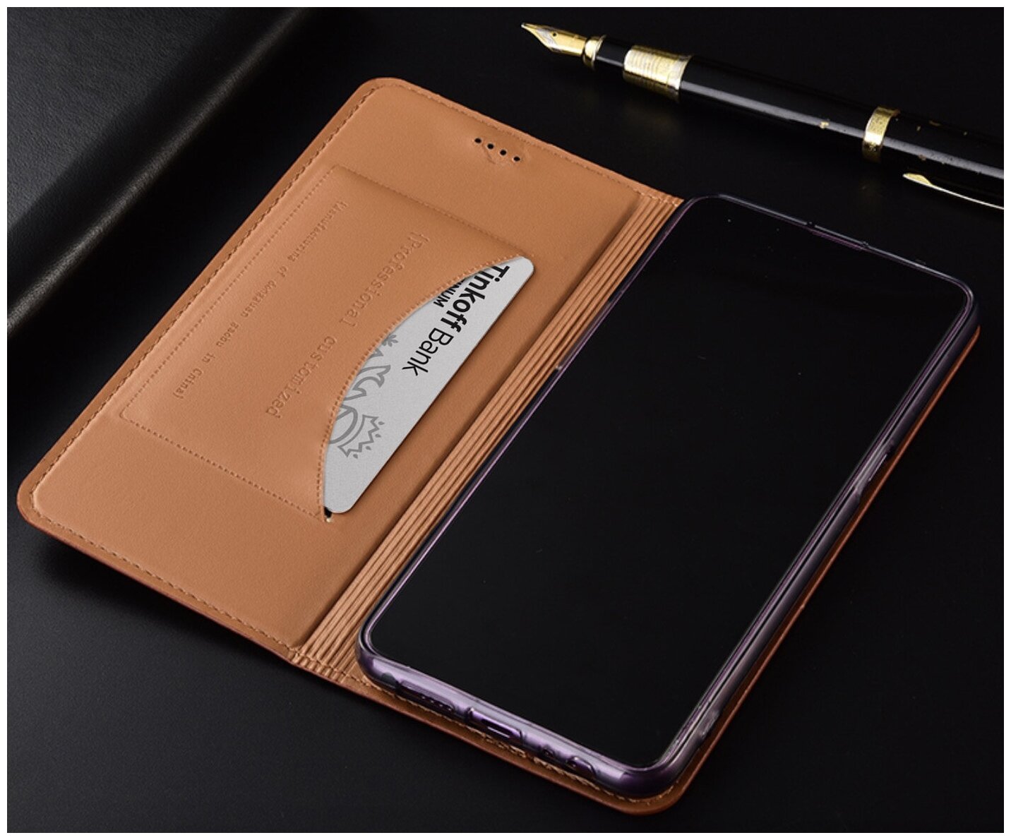 Чехол-книжка Чехол. ру Premium для Redmi Note 9S / Redmi Note 9 Pro / Pro Max из качественной импортной натуральной кожи с элегантной стеганой проши.