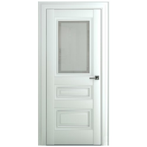 Межкомнатная дверь Ампир В1 до Сатинато, Экошпон, матовый белый